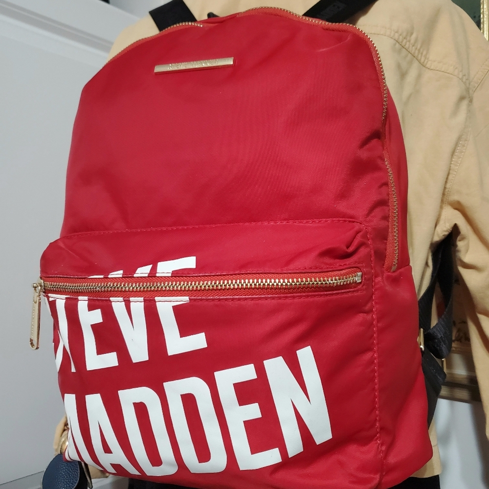 STEVE MADDEN RED MINI FORCE WOMEN'S TRAVEL BACK PACK BAG - Picture 7 of 12